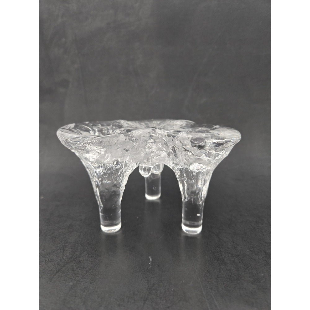 Vtg Kosta Boda Icicle Candle Holder Igloo Line Göran Wärff Tripod Candlestick